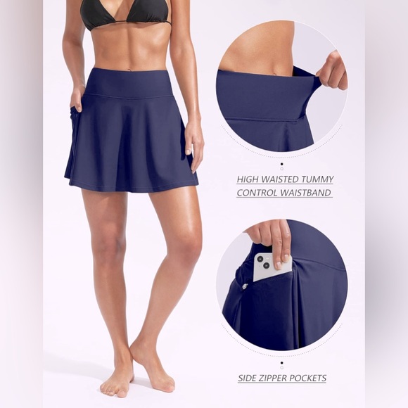 High Waisted Swim Skirt - Picture 3 of 9